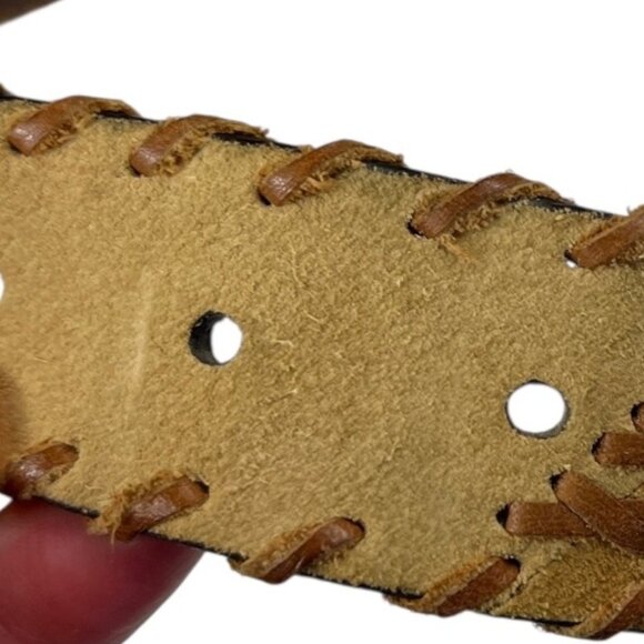 Fossil Belt Women's Size Medium Multicolor Suede Leather Patchwork Boho Cowgirl - Picture 15 of 16